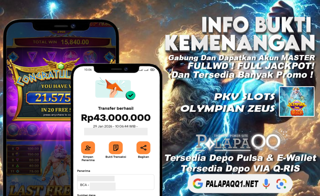 Bukti Kemenangan PalapaQQ Tanggal 29 January 2026